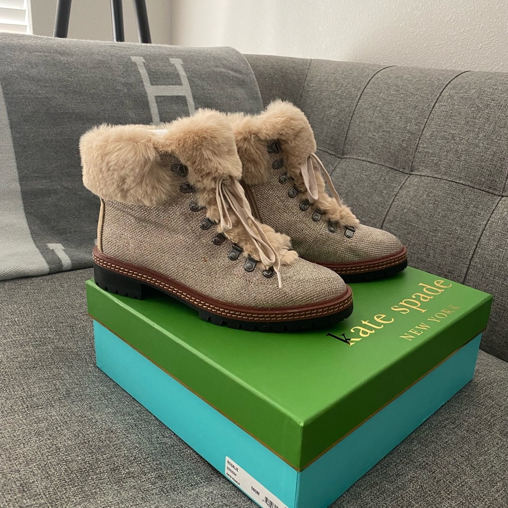 Kate Spade Silver Rosalie Sparkle Boots/Booties